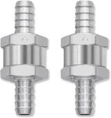 2PCS 3/8" 10mm Non Return One Way Fuel Line Check Valve, Aluminium Alloy Car One-Way Inline Fuel Hose Check Valve for Fuel Line Petrol Diesel Fuel Oil Water (3/8" 10mm)