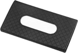 Car Sun Visor Tissue Holder, Leather Tissue Dispenser for Car, Rectangle Car Napkin Holder, Hanging Tissue Clip Holder, Car Mask Holder, Sun Visor Accessory Universal for Most Vehicles (Black)