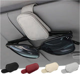 Sunglasses Holders for Car Visor, Car Magnetic Leather Eyeglasses Sunglasses Clip and Ticket Card Clip - Car Sun Visor Accessories Interior Car Accessories for Women, Men