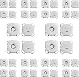 20 Sets Plum Magnetic Snaps Buttons for Sewing Supplies 15mm Purse Snap Clasps Button for Sewing, Craft, Bags, Clothes, Leather (Silver)