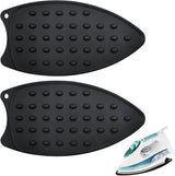 2 Pcs Silicone Iron Rest Pads Multipurpose Iron Hot Resistant Mat Protective Pads for Ironing Board, Flat Irons, Curling Irons (Black)