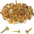 100 Pcs Brass Paper Fasteners, 8x17mm Plated Mini Brads for Scrapbooking Crafts DIY Projects (Gold)