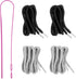 4Pcs Drawstring Cords with 1 Threader Tool, 51 Inch Replacement Drawstring for Sweatpants Jackets Swim Trunks Pants Shorts Hoodies (2 Black, 2 Gray, 51 inches)