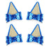 2 Pairs Blue Ears Hair Clips with Bows Glitter Hair Barrettes for Theme Party Supplies Cosplay Halloween Costume Birthday Decorations