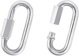 2 Pack M5 D-Shape Silver Steel Quick Link Carabiner, Chain Hooks for Outdoor Traveling Equipment, Connecting Hammock (M5-1.9 Inch / 4.8 cm)