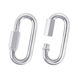 2 Pack M10-3.5 Inch / 9 cm Chain Quick Links, Galvanized Screw Carabiner, D-Shape, Silver, 551Lbs Load, Ideal for Outdoor Traveling Equipment, Connecting Hammock, Camping, Fishing, Hiking