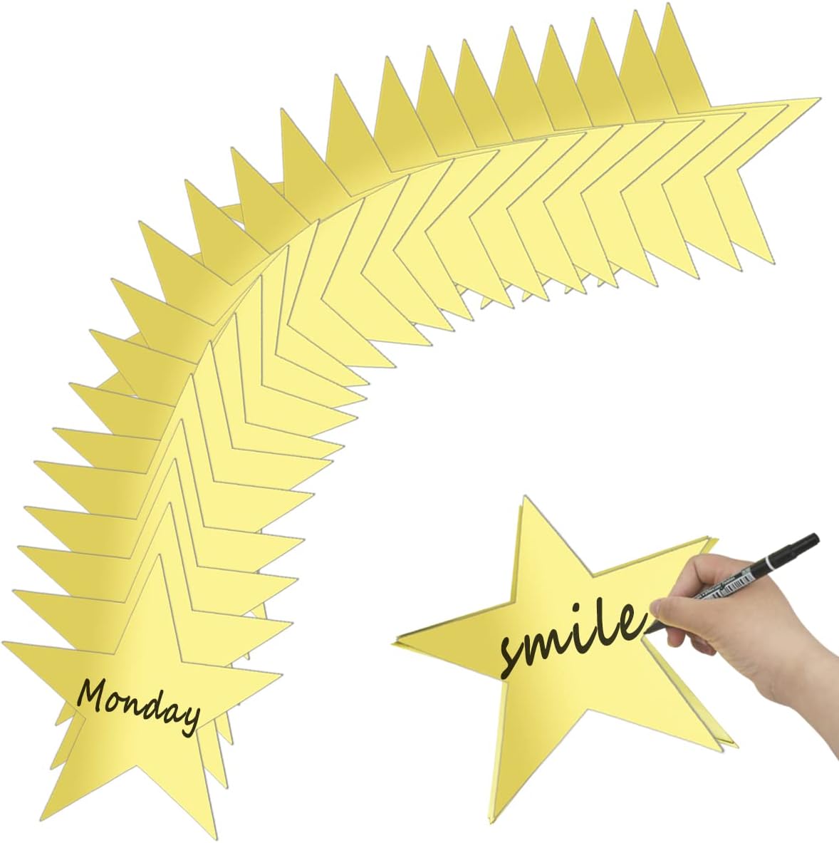30 Pcs Star Cutouts Double Printed Paper, Star Cutouts Paper, 11 Inch Stars Decoration for Wedding Party Classroom Table DIY Decoration (Gold)