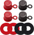 Top Post Plastic Battery Post Caps, Battery Post Terminal Cover Insulator Protector W/Washers for Car, Vehicle, RV and Boat (Cap, 2 Sets)