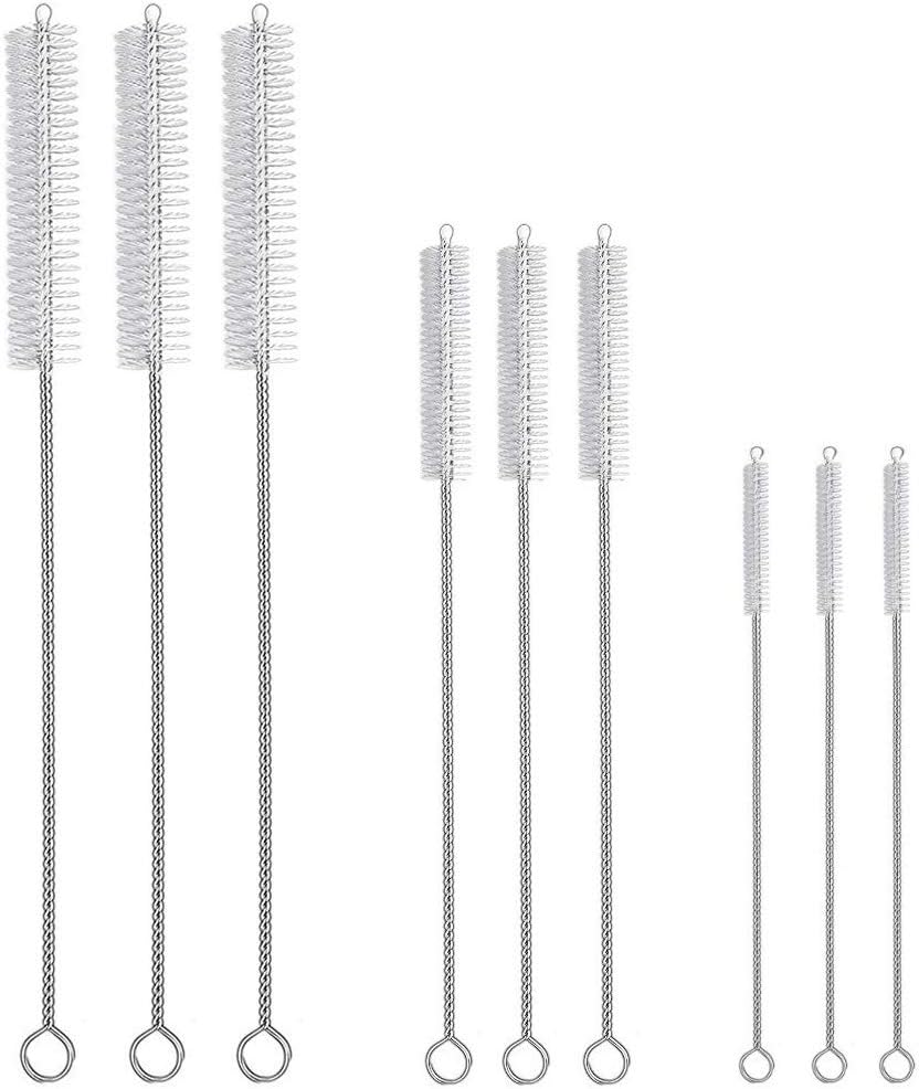 9-Piece Straw Cleaner Brush Kit - for Stanley Mug 40, 30, 20 oz, (3-Size) Extra Long Pipe Cleaners, Straw Cleaning Brush for Tumbler, Sippy Cup, Bottle and Tube