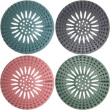Drain Hair Catcher Cover Silicon Shower Drain Hair Trap Universal Stopper for Shower Bathroom Bathtub Kitchen Tub (Mix Colors, 4 Pack)