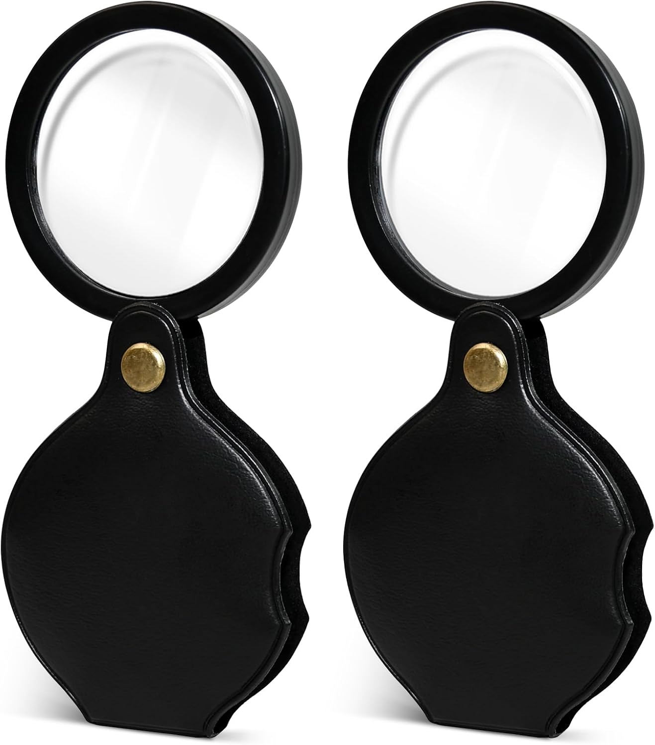 2pcsUpgrade 10x Small Magnifying Glass for Kids and Seniors, Pocket Magnifier with Protective Sheath, Mini Folding Magnifying Glass Reading, Close Work, Repairing, Hobby Or Coins（7cm） (6cm)