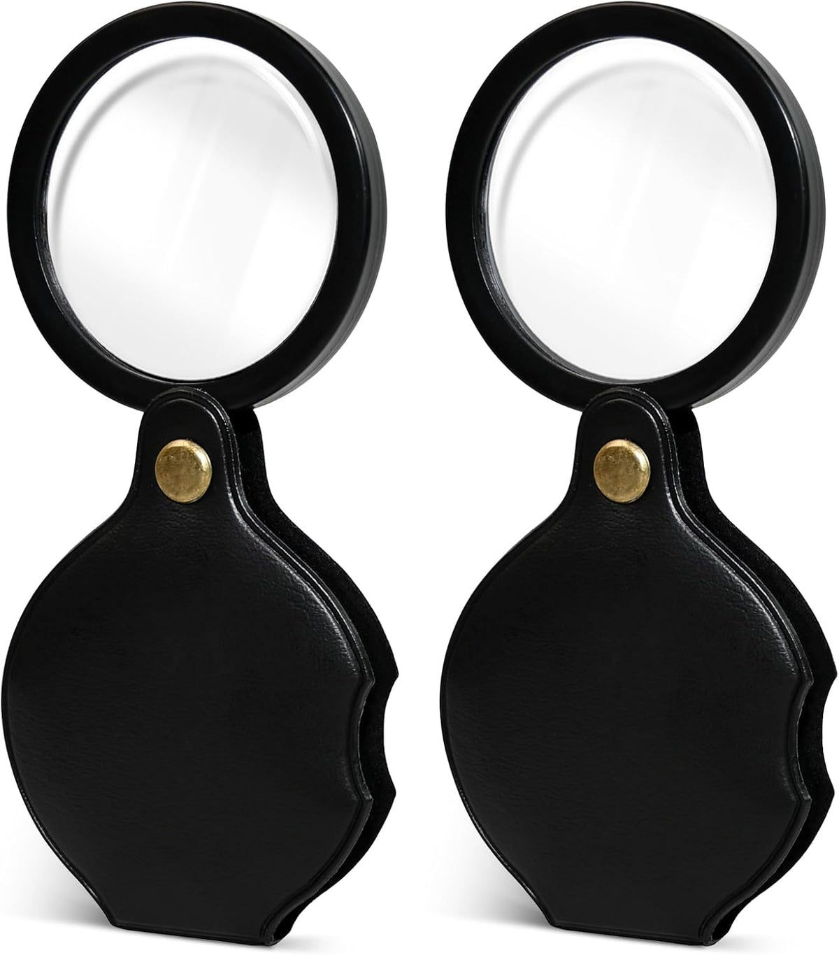 2pcsUpgrade 10x Small Magnifying Glass for Kids and Seniors, Pocket Magnifier with Protective Sheath, Mini Folding Magnifying Glass Reading, Close Work, Repairing, Hobby Or Coins（7cm） (6cm)