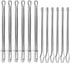 12 Pcs Metal Drawstring Threader Tool with Clip - Bodkin Sewing Tool for Elastic, Rope and Hoodie String