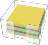Acrylic Sticky Note Holder, Clear Acrylic Notepad Holder for 3" x 3" Sticky Note Storage, with 200 Sheets Self-Stick Sticky Notes, for Office and Classroom Desk Organization