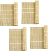 4 Pack Sushi Rolling Mat - Sushi Roller and Sushi Maker Reusable Mat for Easy Homemade Sushi Kit With Inch 9.5 X 9.5 Light white