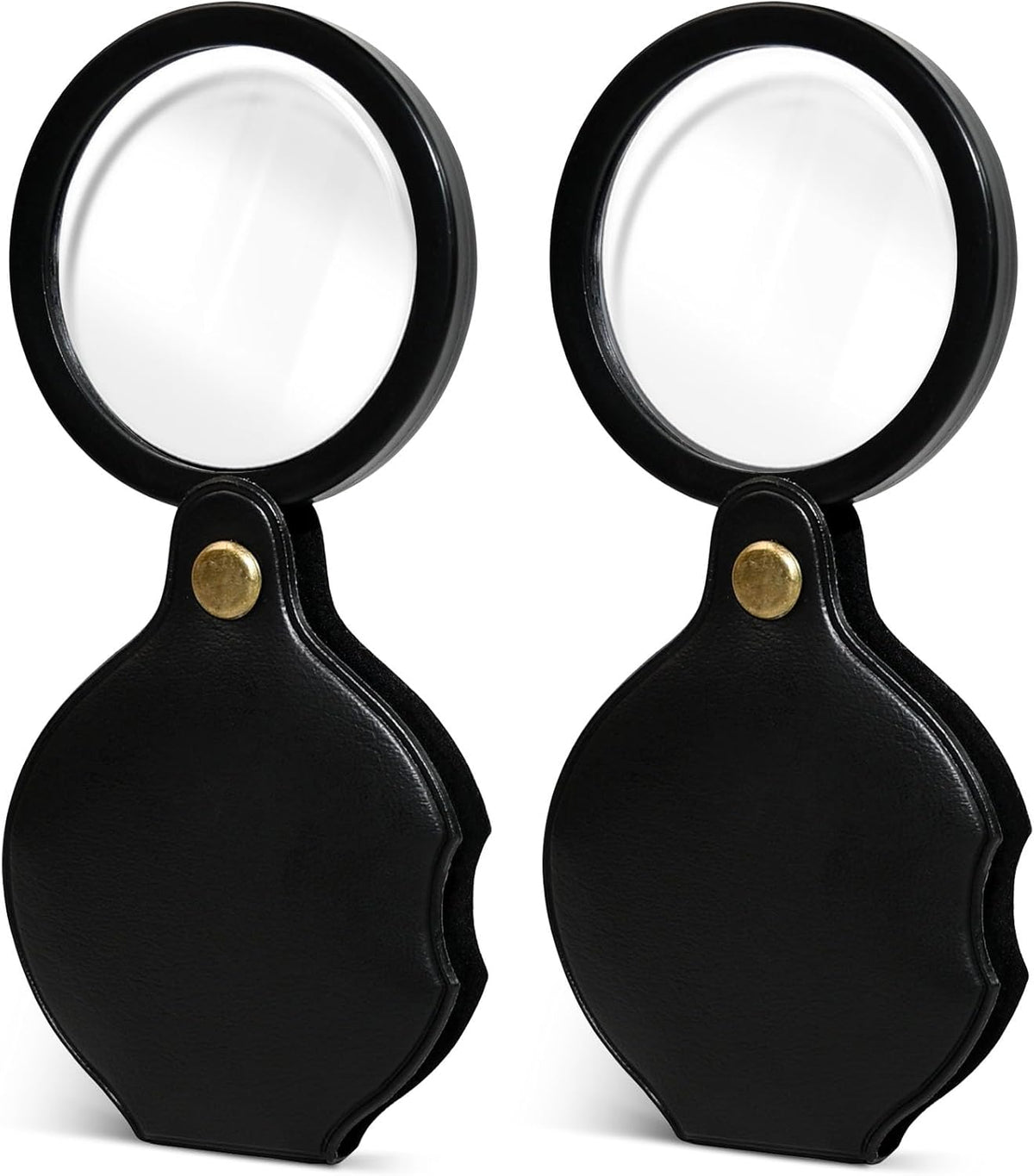 2pcsUpgrade 10x Small Magnifying Glass for Kids and Seniors, Pocket Magnifier with Protective Sheath, Mini Folding Magnifying Glass Reading, Close Work, Repairing, Hobby Or Coins（7cm） (7cm)
