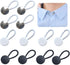 12PCS Collar Extenders for Mens Shirts Neck Button Extender for Mens Dress Shirt Soft Elastic Neck Extender Relief Tight(3 Colors White, Black And Bright Silver)