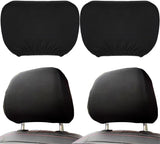 2 Pcs Headrest Covers for Cars Seat Universal Washable, Car Interior Seat Accessories Stuff Protector Dirt-Proof Wear-resistant Soft Fit for Most Car, Head Rest Cover for Car Van SUV Truck Taxi Black