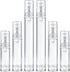 6pcs Airless Pump Bottle Travel, 5ml 10ml 15ml Empty Refillable Vacuum Press Pump Bottle, Plastic Mini Lotion Bottles Cosmetic Container for DIY Foundation Toiletries- Clear