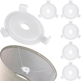 6pcs Lamp Shade Adapter Ring, White Lamp Shade Reducer Rings, Plastic Lampshade Adapter Converter Replacement for Pendant Desk Light