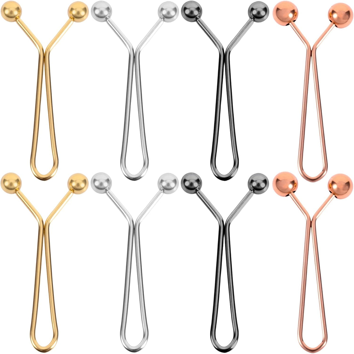 8pcs Pants Waist Tightener Clip Pins, Invisible Detachable Waist Cincher Clip, No Sew Reusable Adjustable Buttons Brooch Pins for Clothes Jeans Pants Skirts Scarf Shawl- 4 Colors