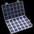 24 Grids Clear Plastic Organizer Box, Compartment Craft Storage Bead Organizer, Fixed Dividers Jewelry Storage Container Case Rock Collection Box for Beads Fishing Tackle Nail Craft
