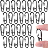 30pcs Small Snap Hook Spring Clip, Mini Heavy Duty Spring Clip Hooks, Zinc Alloy Micro Key Chain Clasp Accessories for Climbing Camping Hiking Fishing- Black