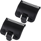 2pcs Clipper Guards Replacement, 1/16'' 1.5mm Clipper Guards, Professional Trimmer Barber Cutting Combs Sets Compatible for Most Size Blades- Black