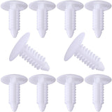 10pcs License Plate Hole Plugs, Universal Bumper Plugs Hole Cover Clips, 7.6mm Rivets Push Pin Retainer Clips Automotive Accessories for Fender Liners Front Bumper Shields Trim Panels- White