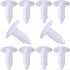 10pcs License Plate Hole Plugs, Universal Bumper Plugs Hole Cover Clips, 7.6mm Rivets Push Pin Retainer Clips Automotive Accessories for Fender Liners Front Bumper Shields Trim Panels- White