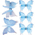 5pcs Blue Organza Butterfly Hair Clips, Non-Slip Rhinestone Gradient Barrettes for Women, Double-Layer Butterfly Hair Accessories for Long Short Thick Thin Fine Hairstyles