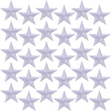 30pcs Star Iron on Patches, Star Patches Embroidered Appliques, 1.15in Sew on Repair Applique Embellishment Accessories for Clothing Jackets Shoes Backpacks Hats DIY Crafts- White