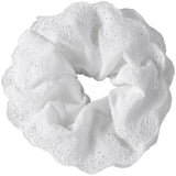 White Lace Scrunchies, Multi Layers Large Lace Scrunchies for Women, Oversized Ruffle Hair Ties Bands Elastics for Thick Thin Long Curly Hair