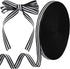 54.68 Yards Black and White Striped Ribbon, 0.39 Inch Wide Grosgrain Stripe Ribbons Fabric, Polyester Fabric Embellishments for Wrapping Wedding Birthday Decor DIY Crafts