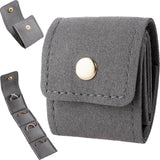 Mini Travel Jewelry Bag, Foldable Portable Roll Travel Jewelry Bag Pouch, Small Multifunctional Compartment Organizer for Women Rings Necklace Earrings Bracelets Storage- Grey