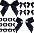 15pcs Self-Adhesive Mini Black Bows, 2.83×2.56in Premade Satin Ribbon Bows, Double-Sided Tape Stick on Bowknot Christmas Halloween DIY Wrapping Decorations for Birthday Parties Weddings
