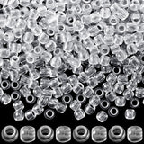 150pcs Clear Hair Beads for Braids, Plastic Loc Dreadlock Large Hole Pony Beads, Crystal Hair Bead Assortments Decoration for Jewelry Making Bracelets Necklaces DIY Crafts- 0.47x0.39in