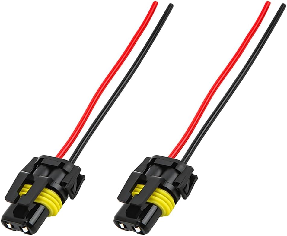 2 PCS Wiring Harness Headlight Socket, 9005 9006 HB3 HB4 Female Adapter Wiring Harness Plug Replacement, Nylon Pigtail Wire Connector for Headlight Fog Light, Car Accessories