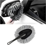 Car Dash Duster Brush, Super Soft Microfiber Multi-Functional Car Cleaning Brush, Scratch Free Dash Dusting Tool with a Anti-Skid Handle for Vehicle Home Kitchen Cleaning (Gray)