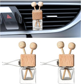 2PCS Car Diffuser Air Freshener Bottle, Refillable Empty Glass Perfume Bottles with Vent Clip, Universal Essential Oil Diffuser for Most Vehicles, Interior Car Accessories (2PCS)
