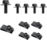 10 PCS Car Body Bolt & U-Nut Kit, Hex Screw U Nut Clip for Fender Bumper Hood Shield Panel Radiator, Universal Automotive Push Pull Metal Fastener Retainer, Car Accessories (10 PCS)