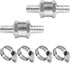 2 PCS One Way Check Valve, 3/8" 10mm Aluminium Alloy Non Return One Way Check Valve with Clamps, Fuel Hose Control Valves for Petrol Diesel Oil Water, Car Accessories