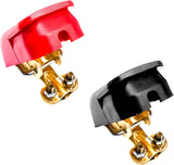 Quick Release Connectors Battery Terminal Clamp, Quick Disconnect Top Post Terminal Clamps with Cover, Positive Negative Lifting Battery Terminal Clamp Connector for Vehicles (Pure Copper)