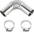 2PCS Air Parking Heater Exhaust Pipe Tube Elbow Connector, 25mm Stainless Steel Diesel Boat Heater with 2 Connectors, Automotive Exhaust Pipes Replacement (1 PCS)