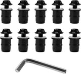 10 PCS Motorcycle Windshield Bolt Screw Kit, Aluminum Alloy Windscreen Mounting Bolt Screws, Universal Windshield Screws Bolts Nuts for Motorcycle Fairings, Car Accessories (Black)