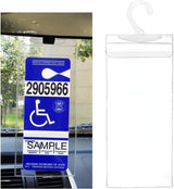 Handicap Placard Holder, 11.6"×5" Transparent Disabled Parking Permit Protective Holder Sleeve, Automotive Disabled Placard Cover with Large Hanger, Car Accessories (1 PCS)
