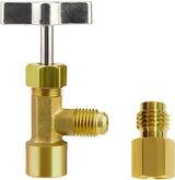 2 PCS R134a Can Tap, Adjustable 1/2" Acme Female to 1/4" SAE Male R134A Refrigerant Dispenser, R134A Self-Sealing Can Tap for Refilling Car Air Conditioning Systems