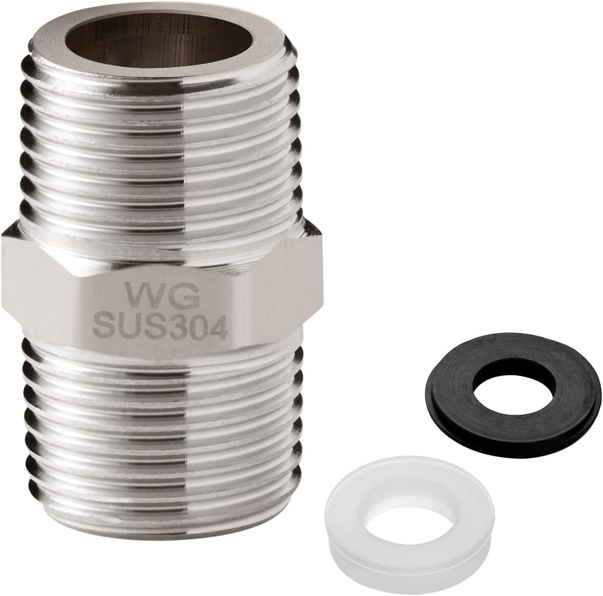 Shower Hose Extension Connector, 1/2 to 1/2 Shower Hose Extender Fitting Extra Long Joint, Used to Connect Two Hoses, Solid Stainless Steel, 1 PCS