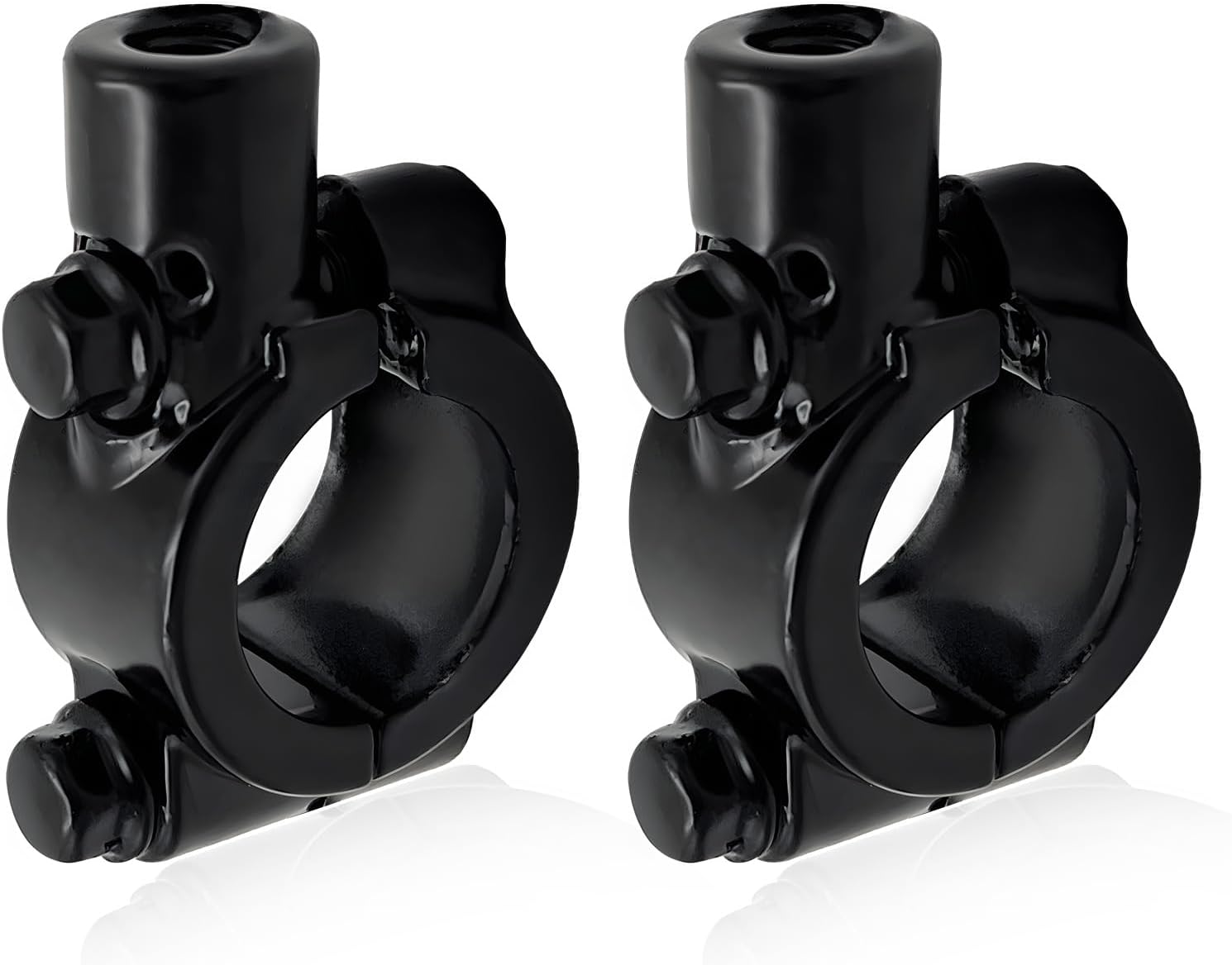 2PCS Motorcycle Handlebar Mirror Mount Holder, 8mm 7/8" Handlebar Clamp Rearview Side Mirror Adapter, Aluminum Motorcycle Mirror Mount Clamp for ATV Street Bike Scooter (Black, 8mm)