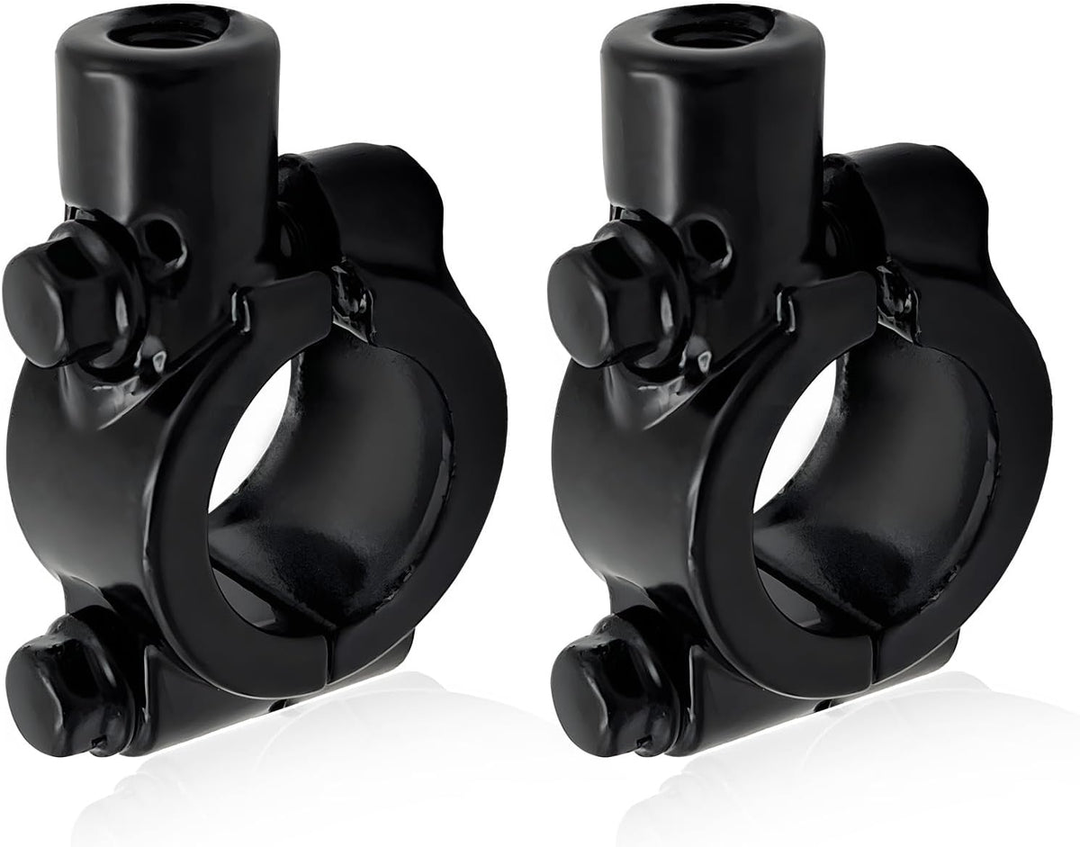 2PCS Motorcycle Handlebar Mirror Mount Holder, 8mm 7/8" Handlebar Clamp Rearview Side Mirror Adapter, Aluminum Motorcycle Mirror Mount Clamp for ATV Street Bike Scooter (Black, 8mm)